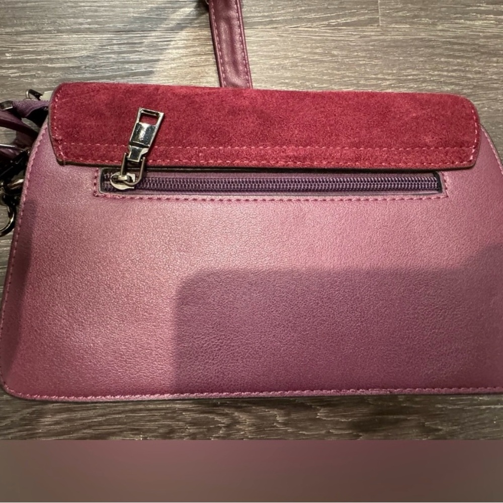 Chloé Faye Mini Suede & Leather Crossbody Bag | Red Pink - Picture 3 of 7